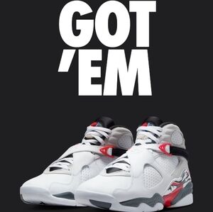 Air Jordan 8 White and True Red, Bugs Bunny Men's size 10